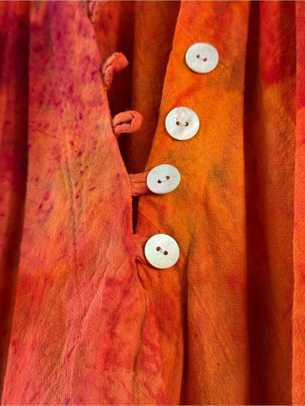 Organic Handmade Tie Dyed Kaftan Maxi Dress - Picture 5 of 7